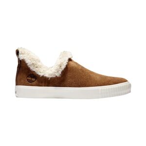 Timberland Brown Suede‎ Slip-On with Cream Faux-Fur Collar